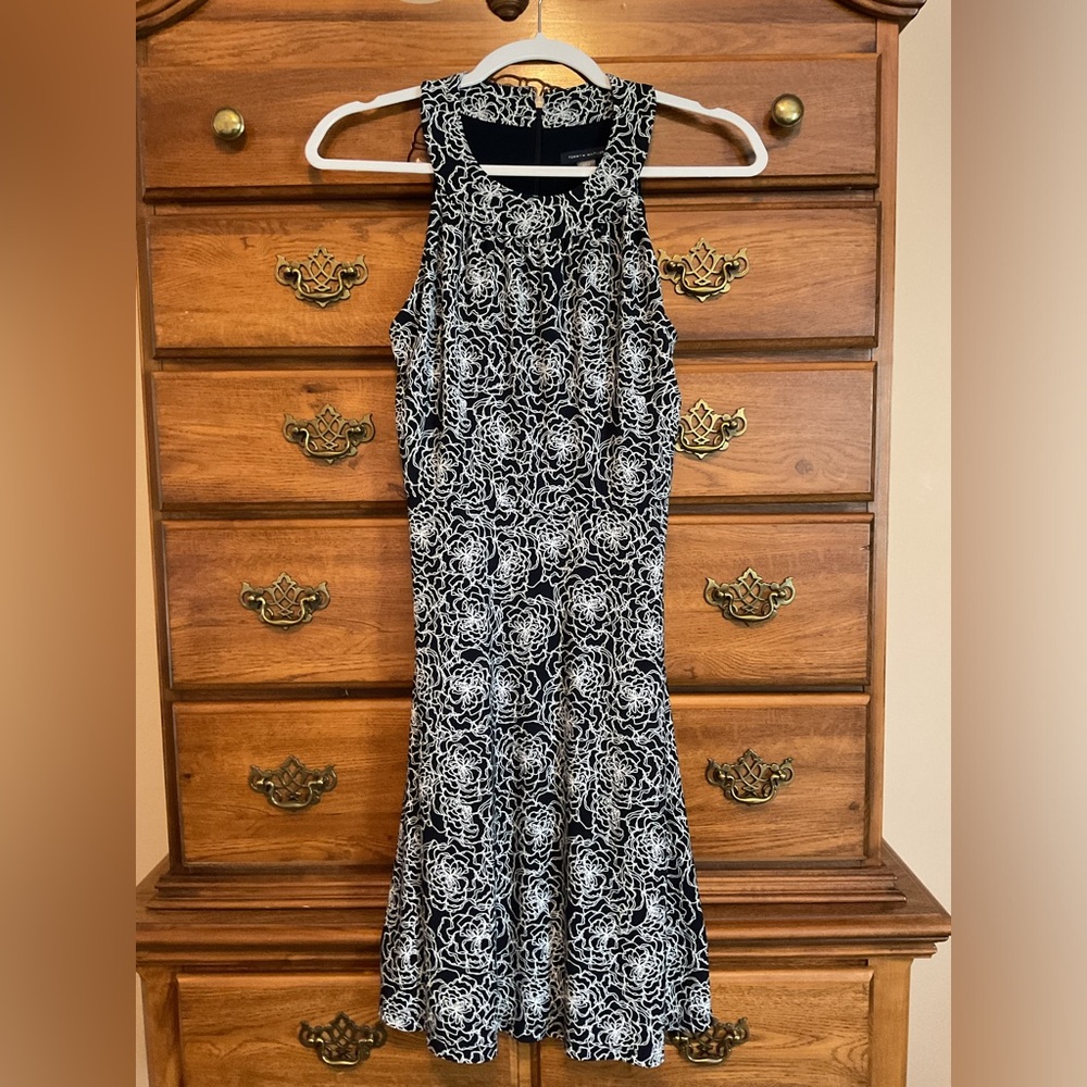 Tommy Hilfiger Navy and White Floral Dress